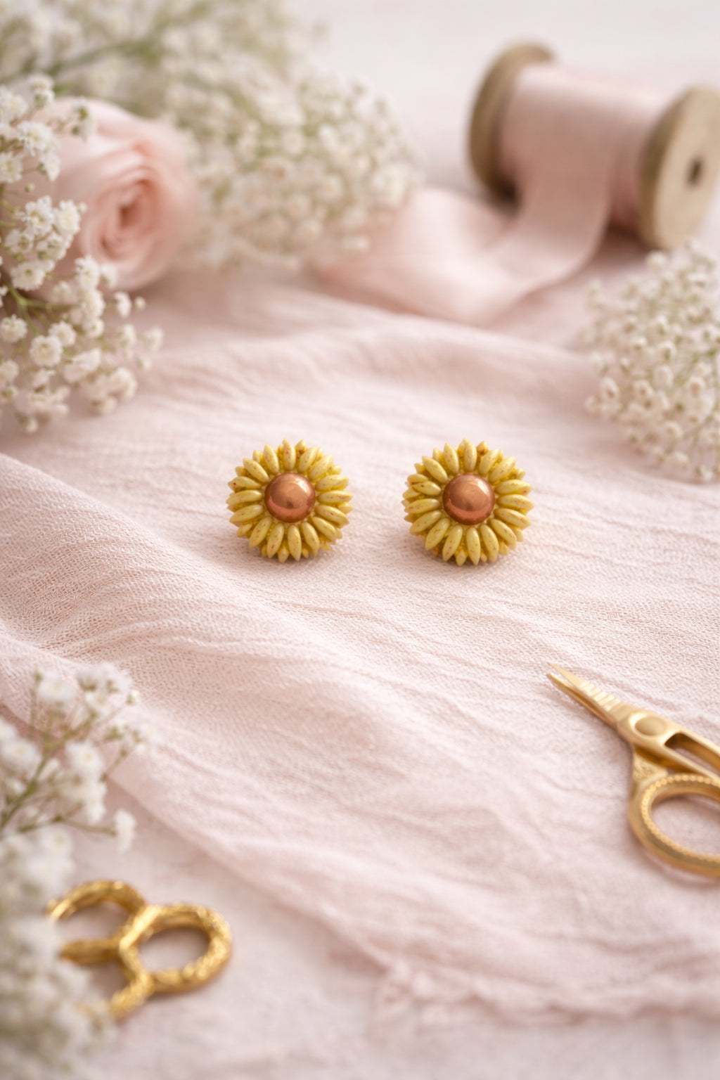 Sunflower Stud Earrings | Lightweight Hypoallergenic Nickel Free