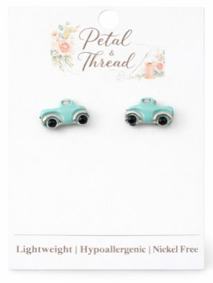Turquoise Truck Stud Earrings | Lightweight Hypoallergenic Nickel Free