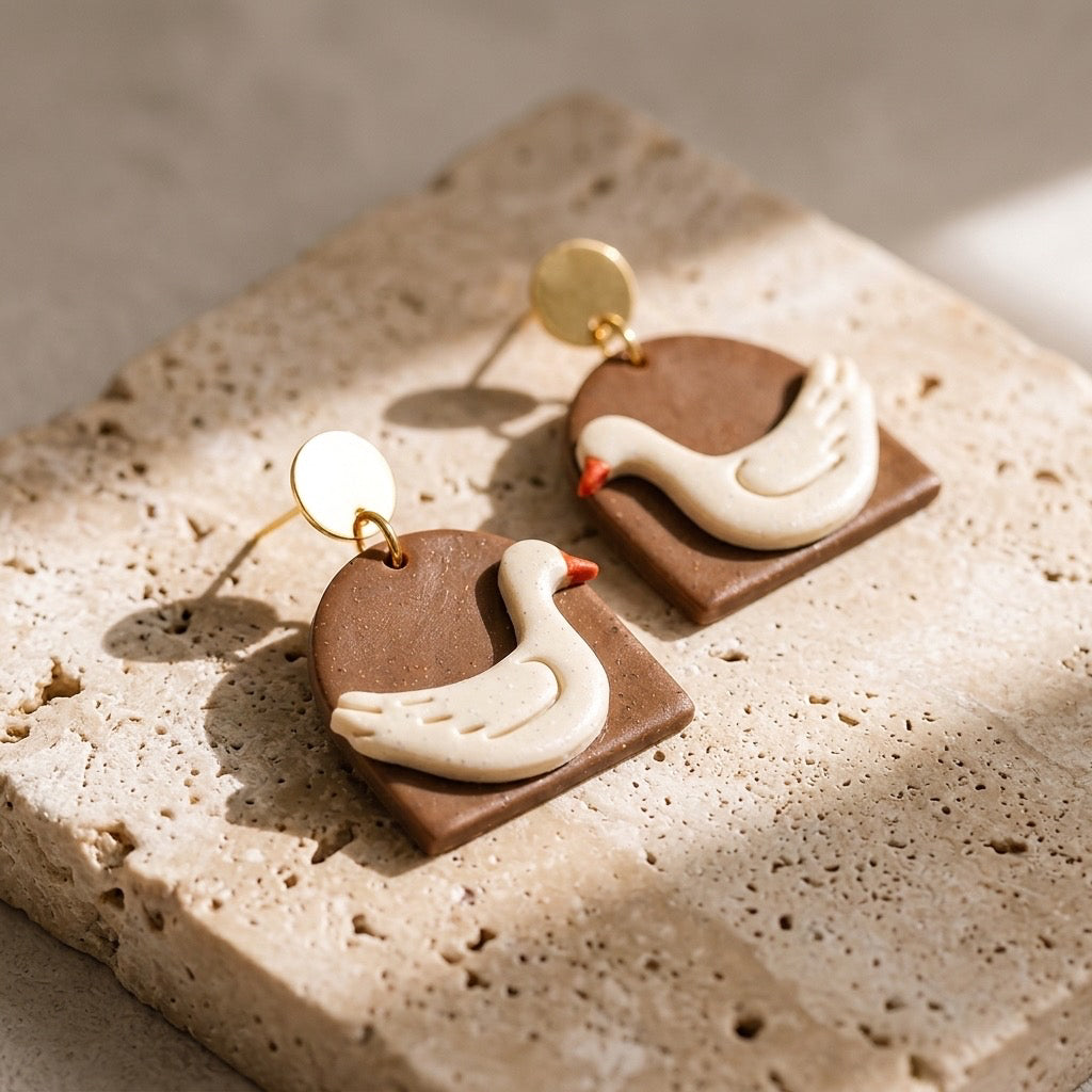 Harvest Goose Dangle Earrings