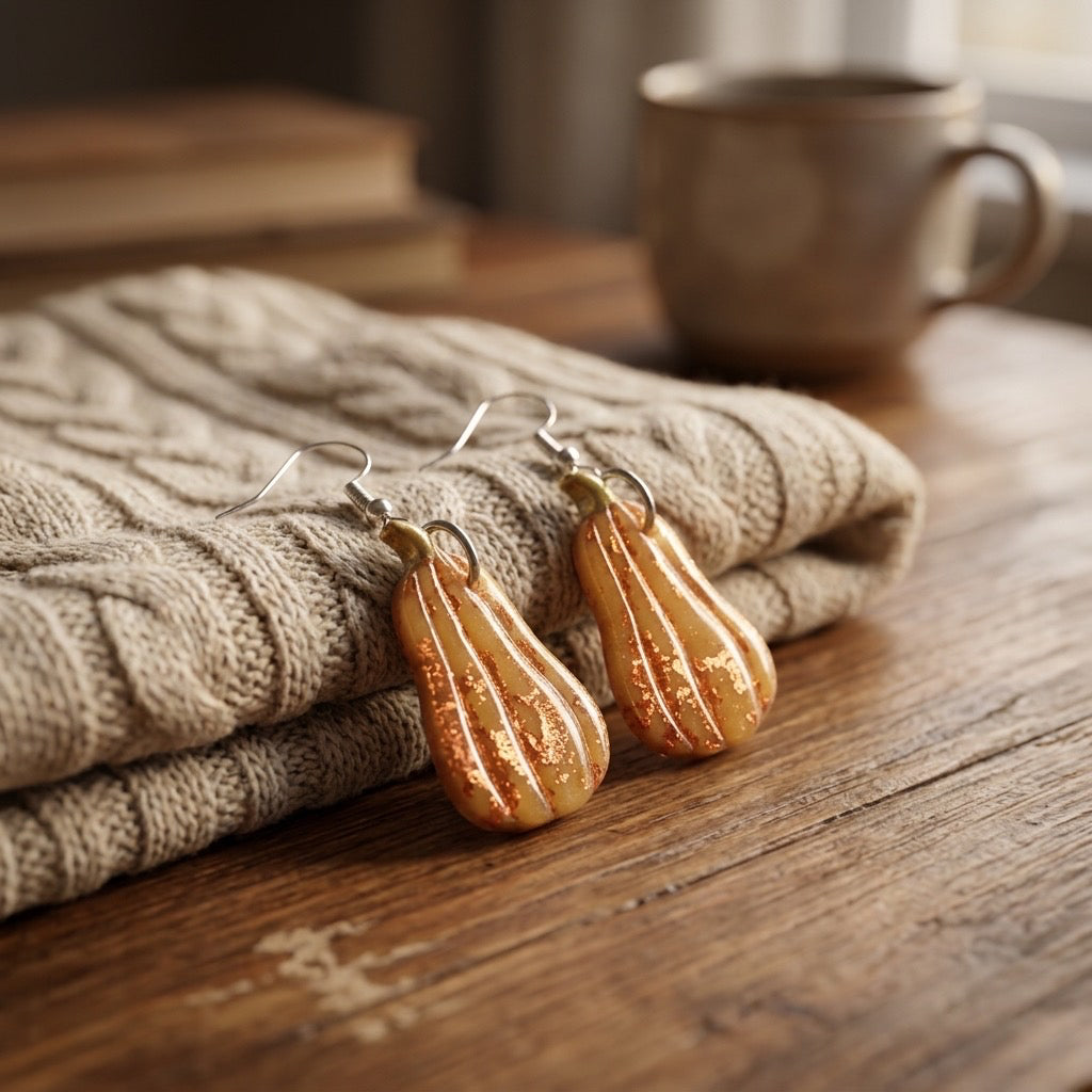 Copper Glow Gourd Dangle Earrings