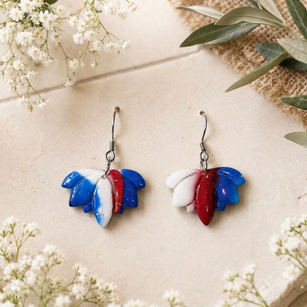 Patriotic Bloom Dangle Earrings