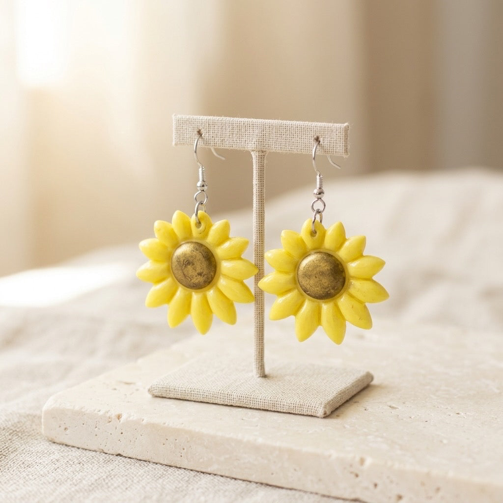 Sunflower Dangle Earrings | Lightweight Hypoallergenic