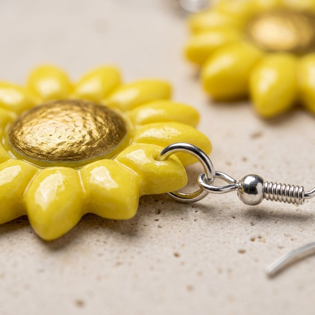 Sunflower Dangle Earrings | Lightweight Hypoallergenic