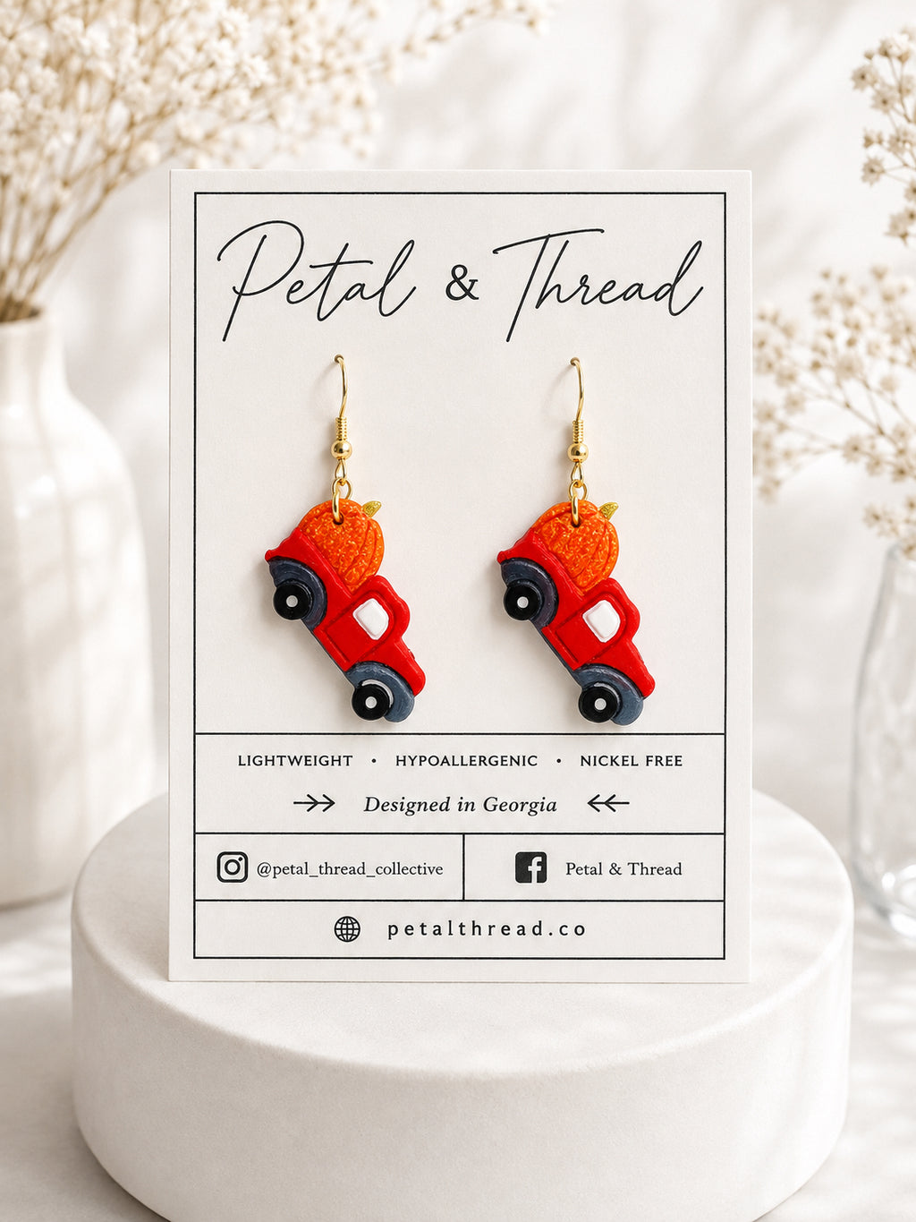 Red Pumpkin Truck Dangles