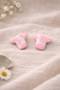 Pink Cowprint Cow Stud Earrings