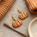 Gilded Harvest Pumpkin Dangle Earrings