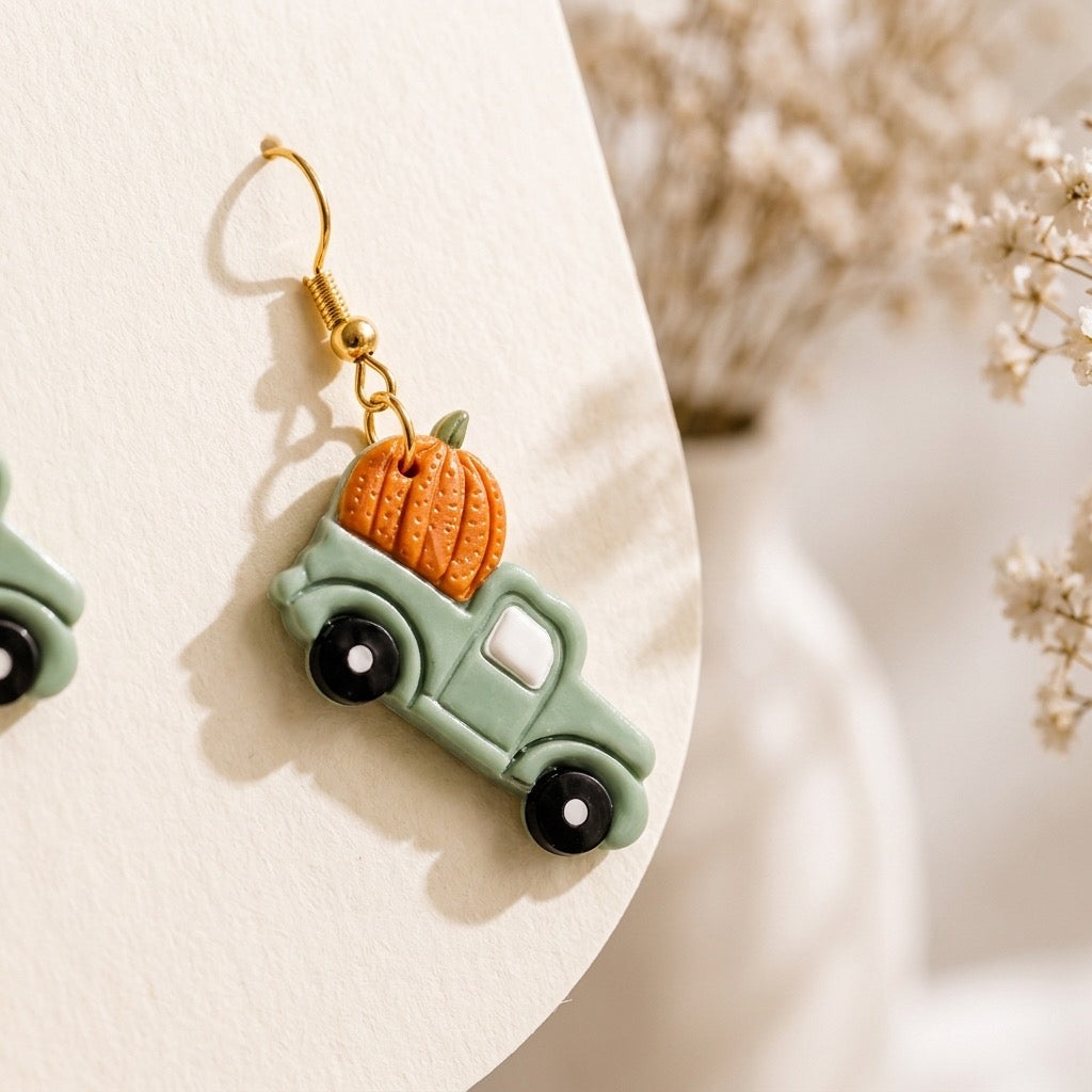Green pumpkin truck dangles