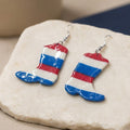 Patriotic Cowboy Boot Dangle Earrings – Lightweight, Hypoallergenic & Nickel Fre