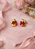 Gold Bunny Bow Stud Earrings | Easter Bunny Jewelry Hypoallergenic