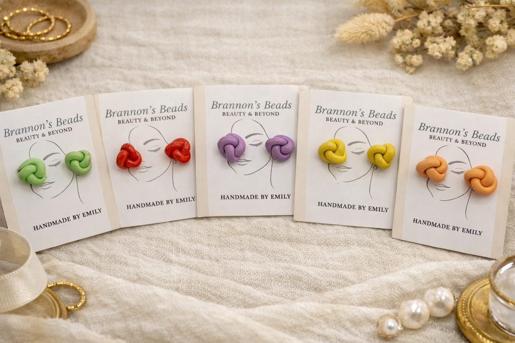 Knotted Stud Earrings | Colorful Minimalist Knot Earrings