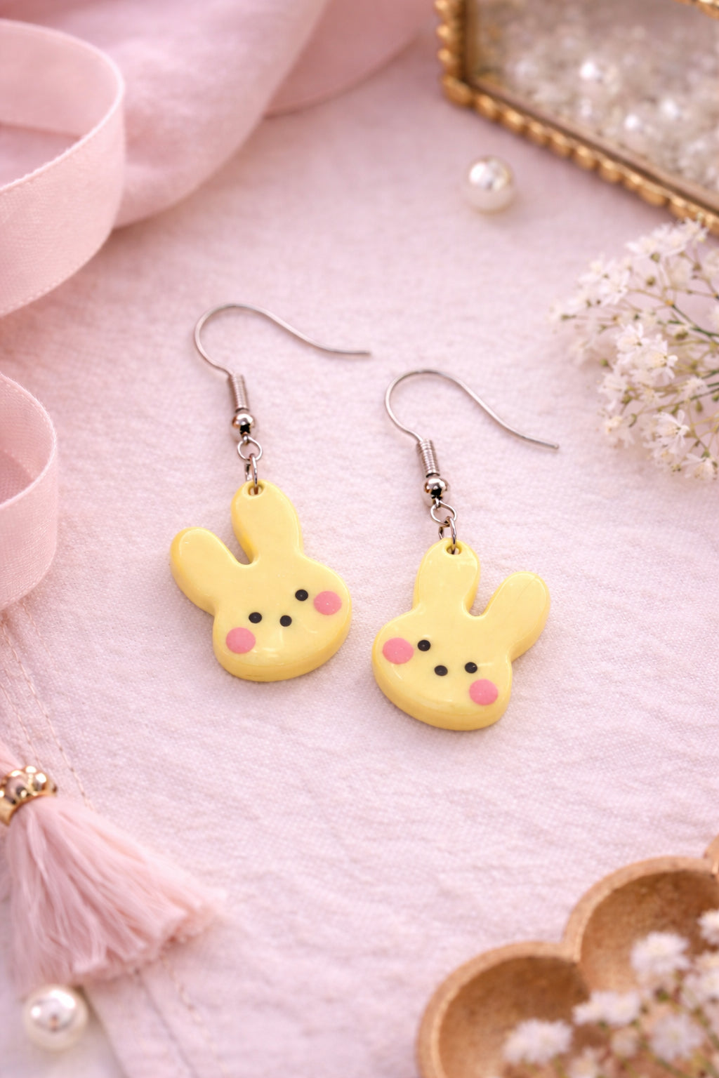 Pastel Bunny Earrings | Cute Easter Bunny Dangle Earrings