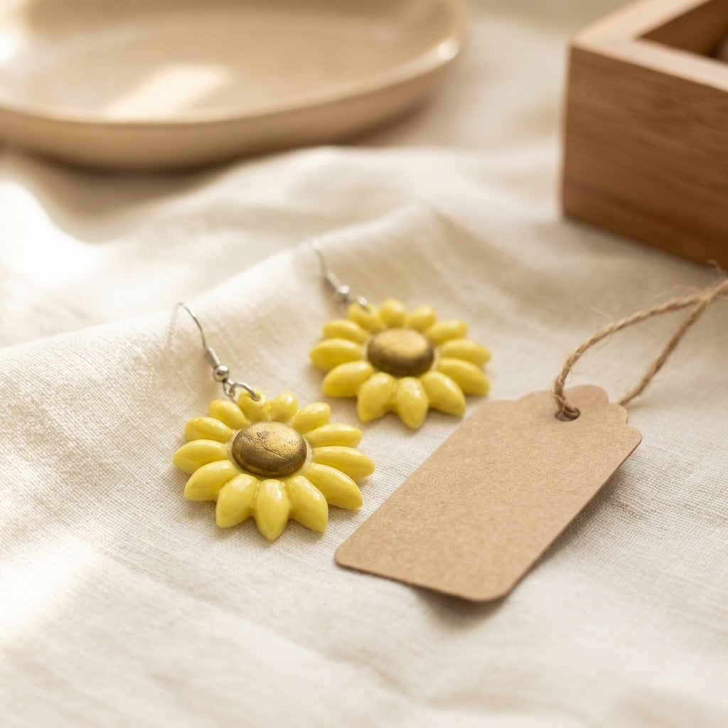 Sunflower Dangle Earrings | Lightweight Hypoallergenic