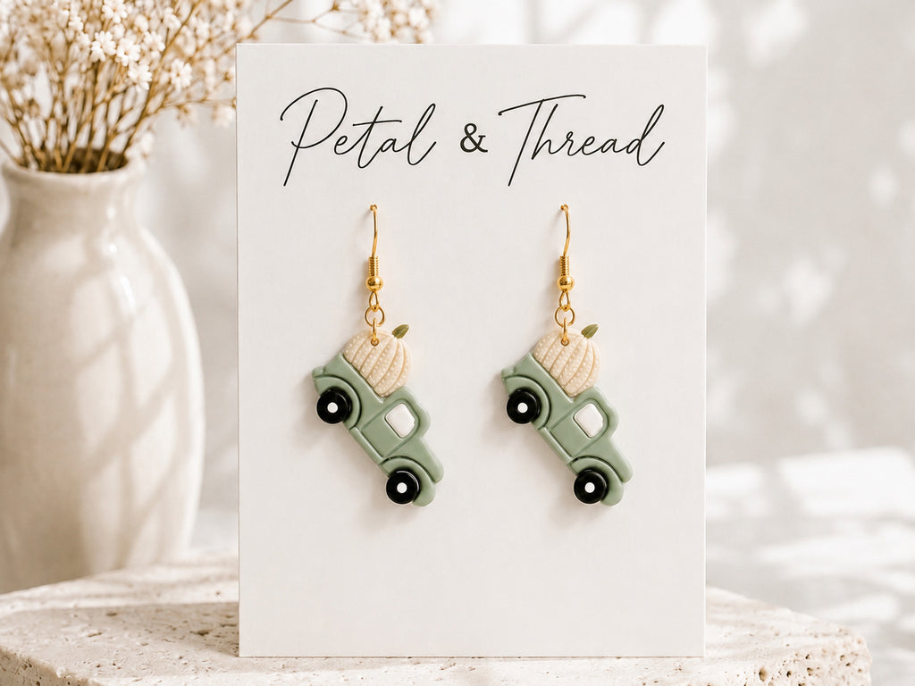 Olive green pumpkin truck dangle