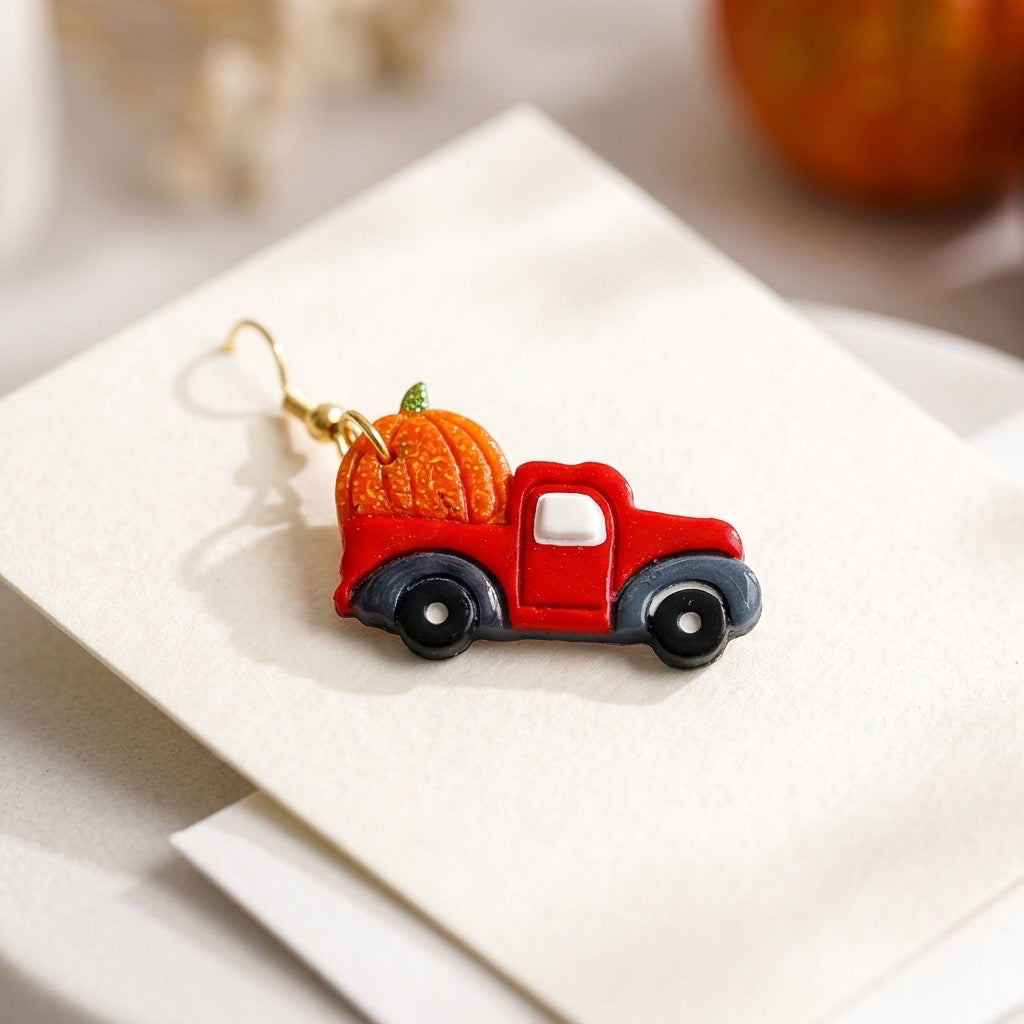 Red Pumpkin Truck Dangles