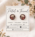 Georgia Bulldog Inspired Dog paw football 12mm wood post studs