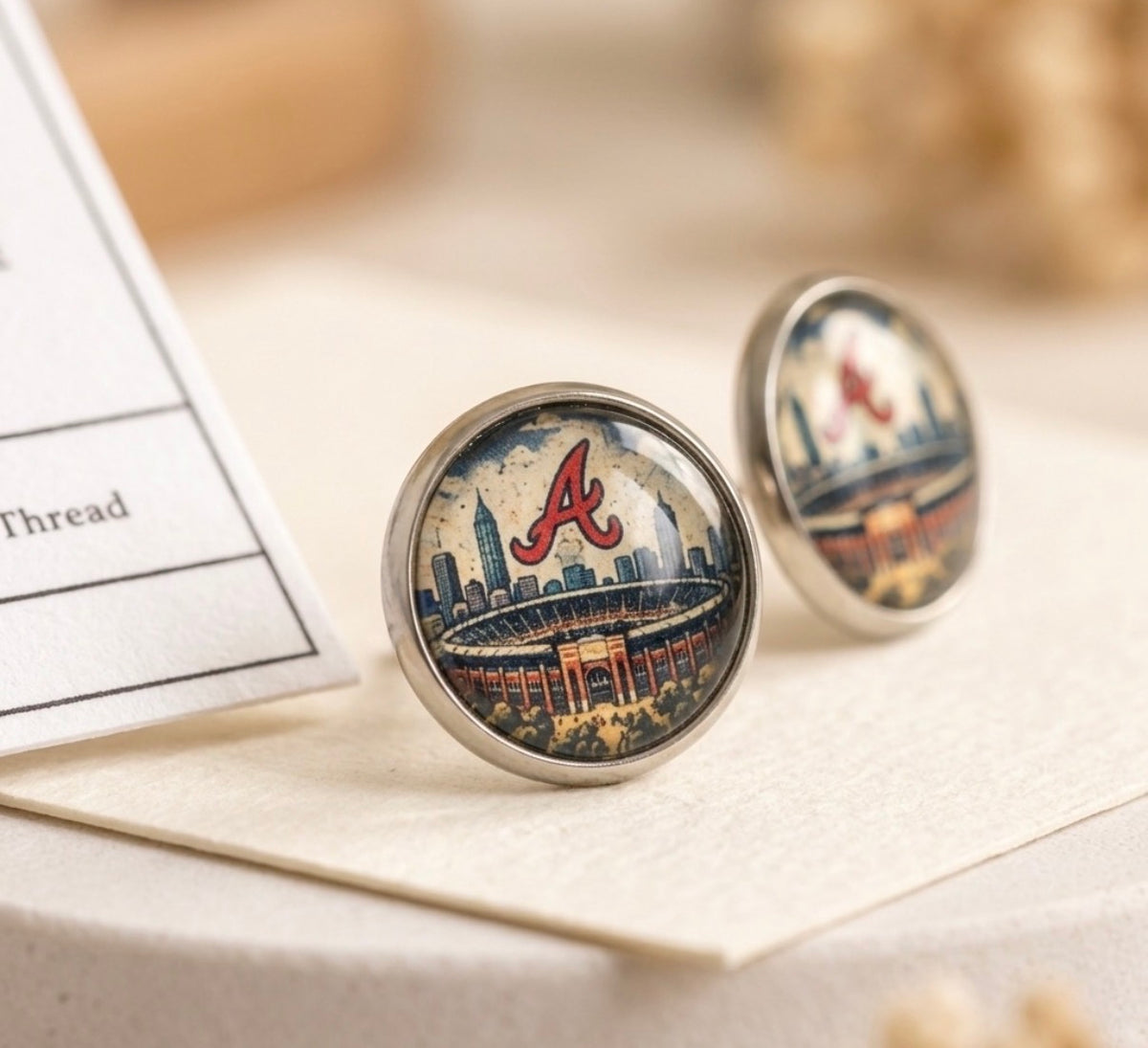 Atlanta Braves Stadium Skyline Stud Earrings