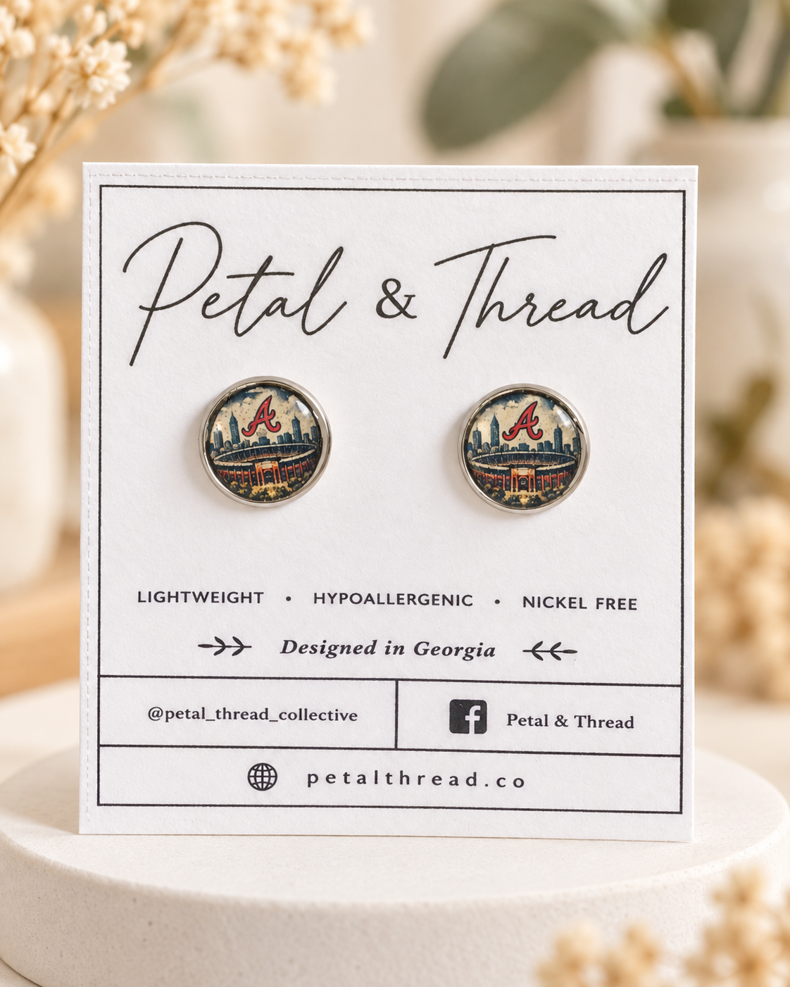 Atlanta Braves Stadium Skyline Stud Earrings