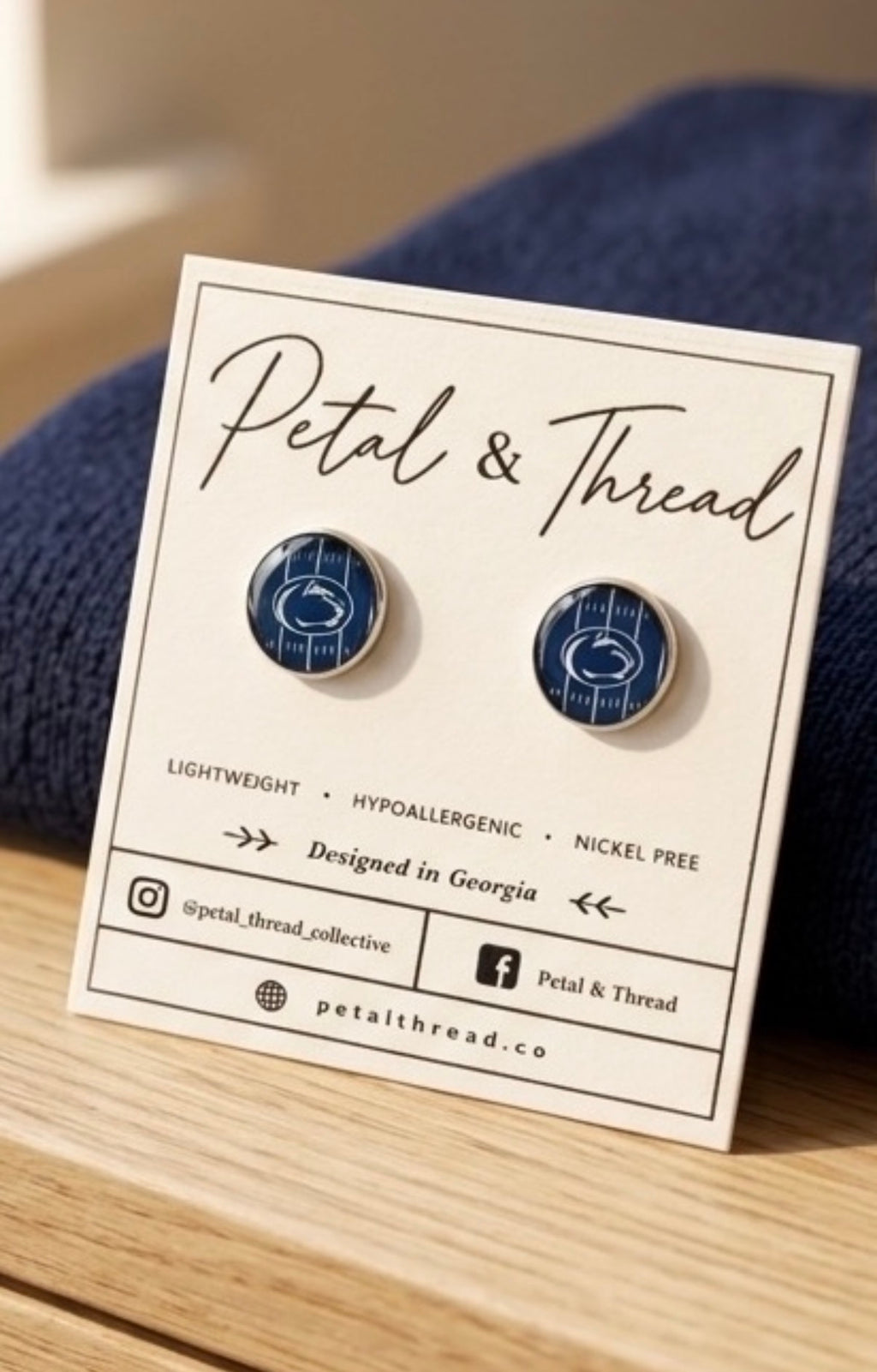 Penn State Nittany Lions Football Field Stud Earrings