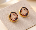 Bulldog Portrait Gold Stud Earrings
