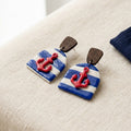 Nautical Anchor Statement Earrings – Handmade Coastal Polymer Clay Earrings