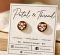 Braves inspired Tomahawk home plate 18k gold plated studs