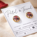 Georgia Bulldog Inspired Helmet Floral 12mm 18k gold studs