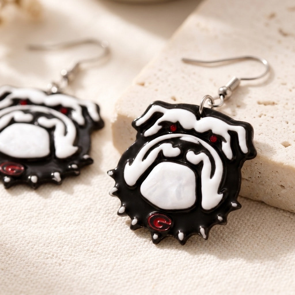 Bulldog Dangle Earrings | Lightweight Hypoallergenic Nickel Free
