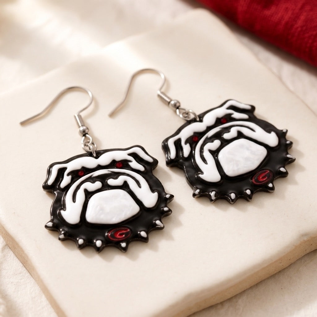 Bulldog Dangle Earrings | Lightweight Hypoallergenic Nickel Free