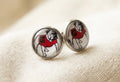 Red & Black Bulldog Game Day Stud Earrings